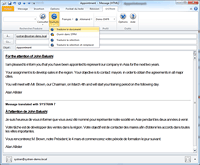 La nouvelle barre d'outils SYSTRAN pour Outlook s'intègre dans les versions 2010, 2007 et 2003 de Microsoft Outlook.Traduisez vos emails en un clic :