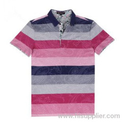 Camisetas envueltas cortocircuito casual del polo de los hombres de la raya